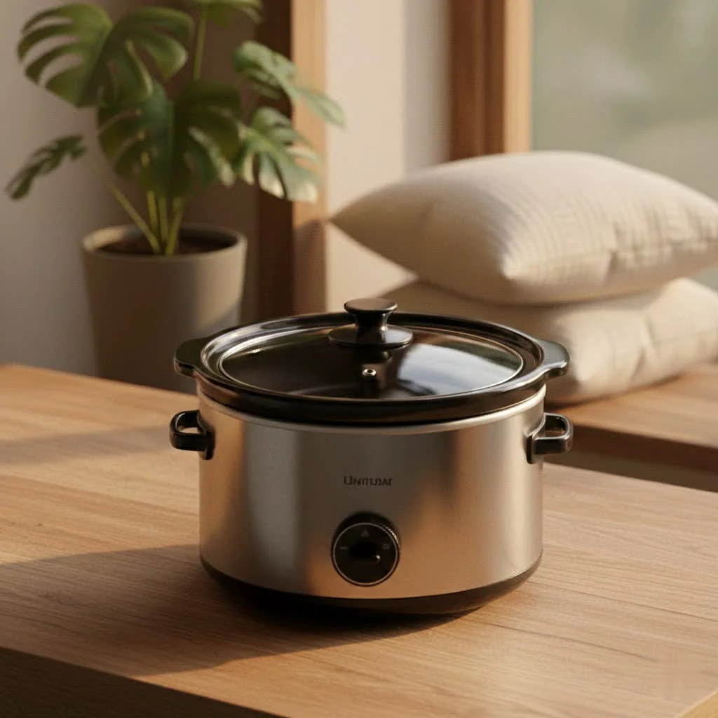 Crock pot warmer keeping food hot for a party